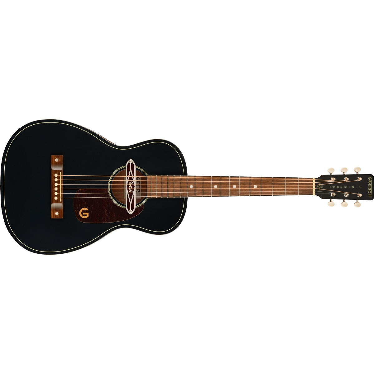 Gretsch Deltoluxe Parlor Acoustic Guitar Black Top w/ Pickup - 2711030511