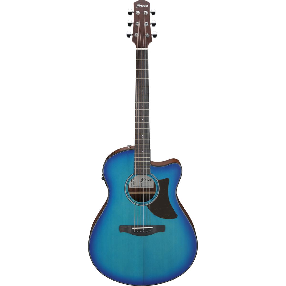 Ibanez AAM50CE Acoustic Guitar Sapphire Blue Burst Open Pore Top w/ Natural Back &amp; Sides