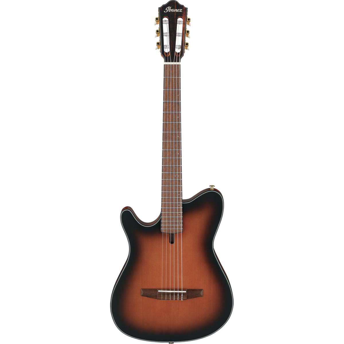 Ibanez FRH10NL BSF Nylon String Guitar Left-Handed Brown Sunburst Flat w/ Pickup