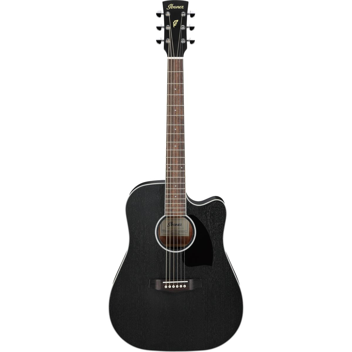 Ibanez PF16MWCEWK Acoustic Guitar Weathered Black Open Pore w/ Pickup &amp; Cutaway