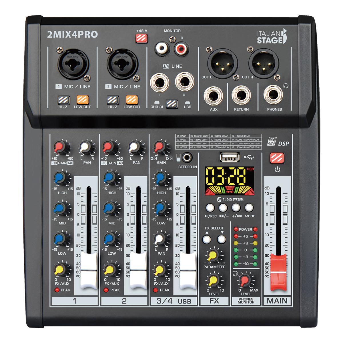 Italian Stage 2MIX6PRO USB Stereo Mixer 6-Ch w/ Bluetooth & DSP MultiFX