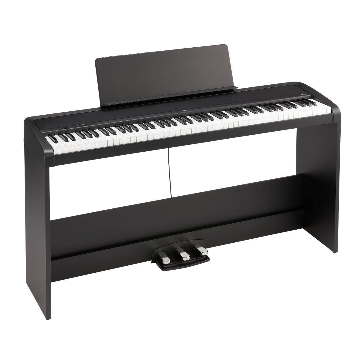 Korg B2 PLUS Digital Piano Weighted 88-Key w/ Stand & 3-Pedal Board - Black
