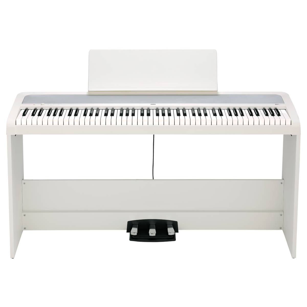 Korg B2 PLUS Digital Piano Weighted 88-Key w/ Stand & 3-Pedal Board - White