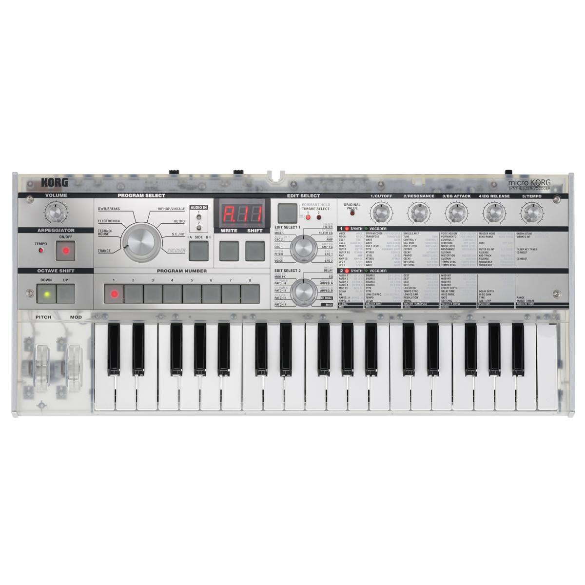 Korg Microkorg Synthesizer Vocoder - LIMITED EDITION CRYSTAL Front