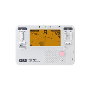 Korg TM70TC Combo Tuner Metronome White TM-70T w/ Contact Microphone