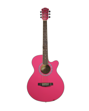 Monterey MA-15PK Acoustic Guitar Folk Size Hot Pink w/ Cutaway