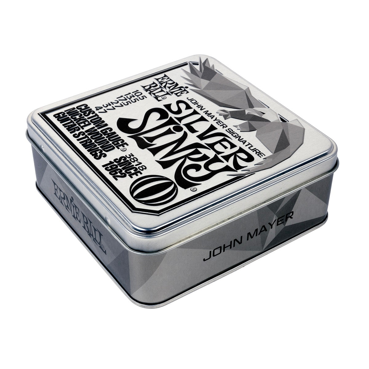 Ernie Ball 3818 John Mayer Signature Silver Slinky Electric Guitar Strings - 10.5-47 - 3 Pack Tin