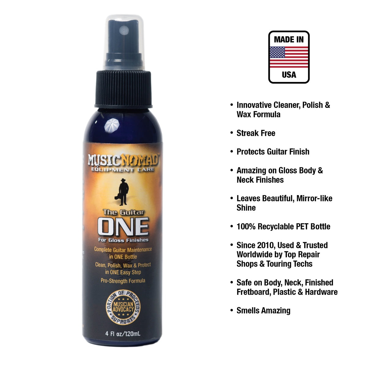 Music Nomad MN103 All-In-One Guitar Cleaner, Polish & Wax - 120ml