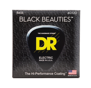 DR BLACK BEAUTIES BKB5-40 Black Colored Bass Guitar Strings: 5-String Light 40-120