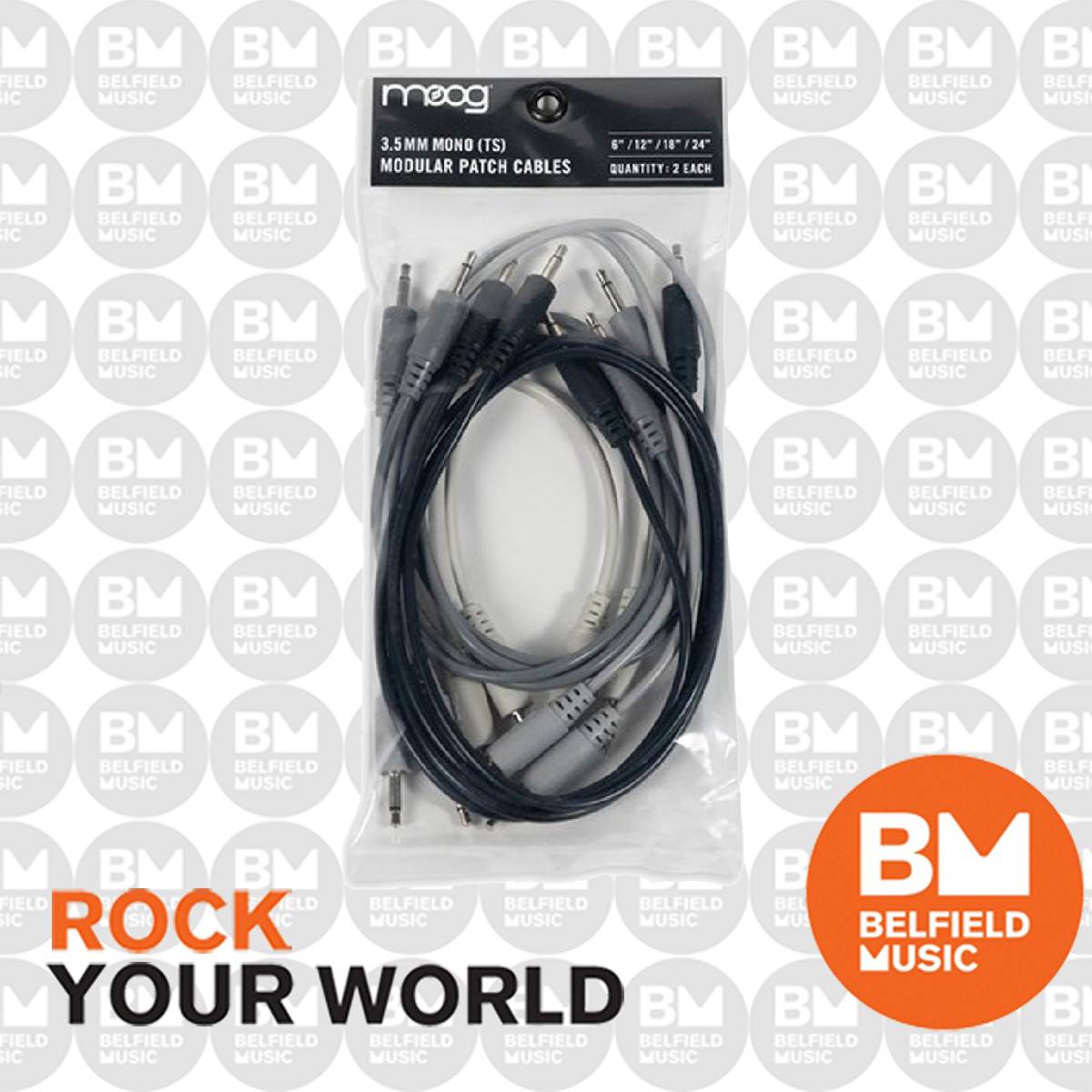 Moog Modular Variety Length Patch Cable Set (2x6/12/18/24inch 3.5mm Mo