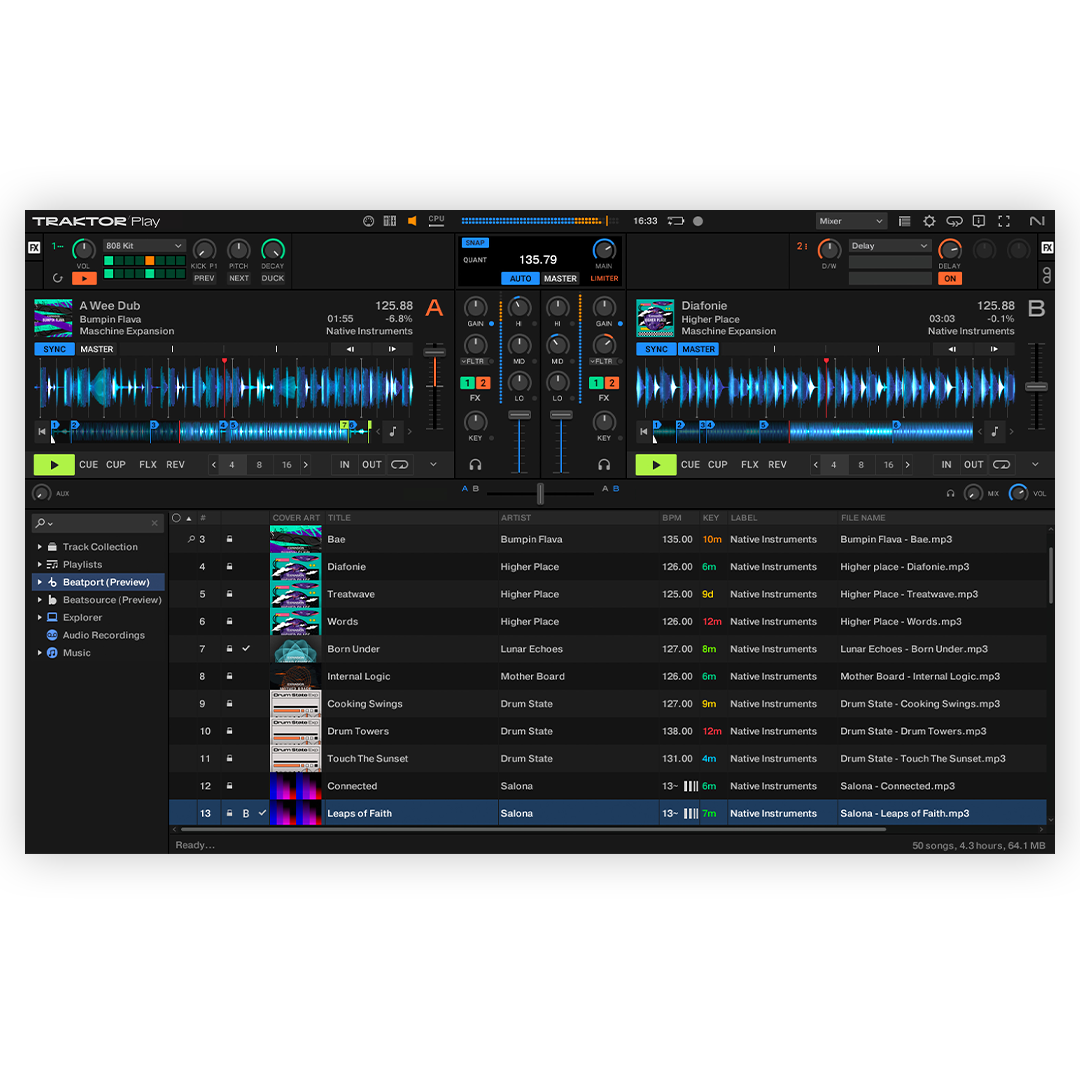 Native Instruments NI Traktor Pro 4 Software (Update from Traktor Play) - DOWNLOAD CODE