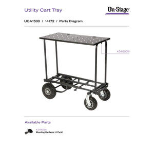 On Stage UCA1500 Utility Cart Tray for UTC2200 and UTC5500