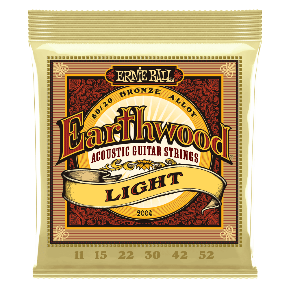 Ernie Ball 2004 Earthwood Acoustic Guitar Strings 80/20 Bronze Light 11-52