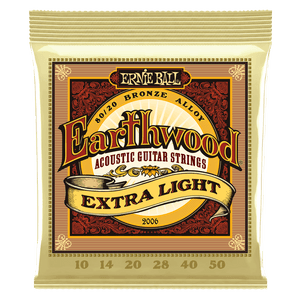 Ernie Ball 2006 Earthwood Acoustic Guitar Strings 80/20 Bronze Extra-Light 10-50
