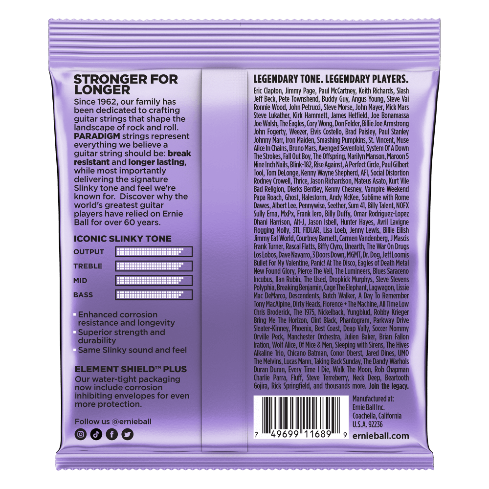 Ernie Ball 2017 Paradigm Electric Guitar Strings Skinny Ultra Slinky 10-48