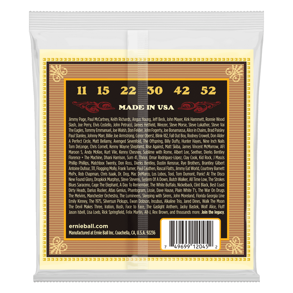 Ernie Ball 2045 Earthwood Acoustic Guitar Strings 80/20 Bronze Silk & Steel Soft 11-52