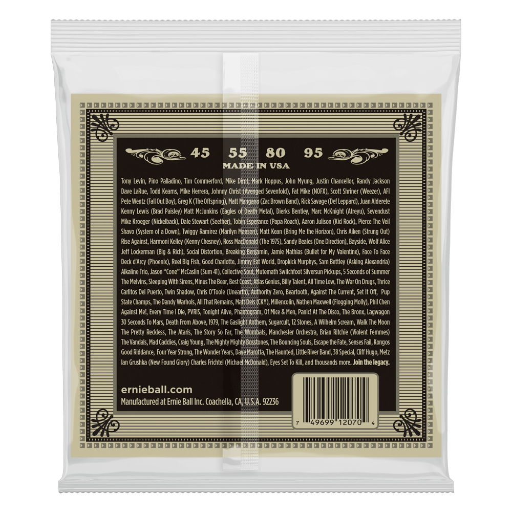 Ernie Ball 2070 Earthwood Acoustic Bass Strings 45-95