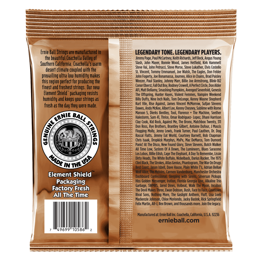 Ernie Ball 2143 Earthwood Acoustic Guitar Strings Phosphor Bronze Custom Medium 12.5-56