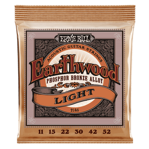 Ernie Ball 2148 Earthwood Acoustic Guitar Strings Phosphor Bronze Light 11-52