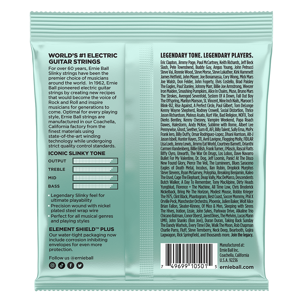 Ernie Ball 2211 Electric Guitar Strings Slinky Nickel Wound Mondo 10.5-52