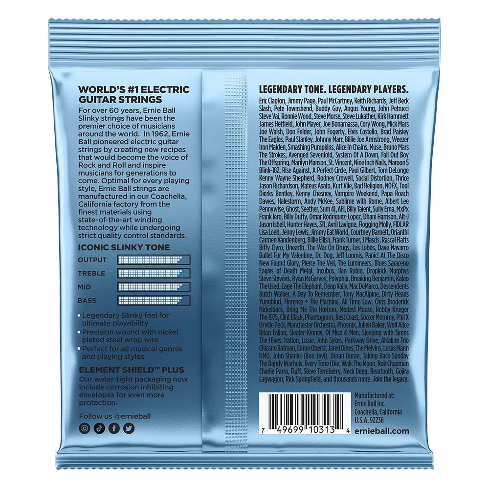 Ernie Ball 2212 Electric Guitar Strings Slinky Nickel Wound Primo 9.5-44