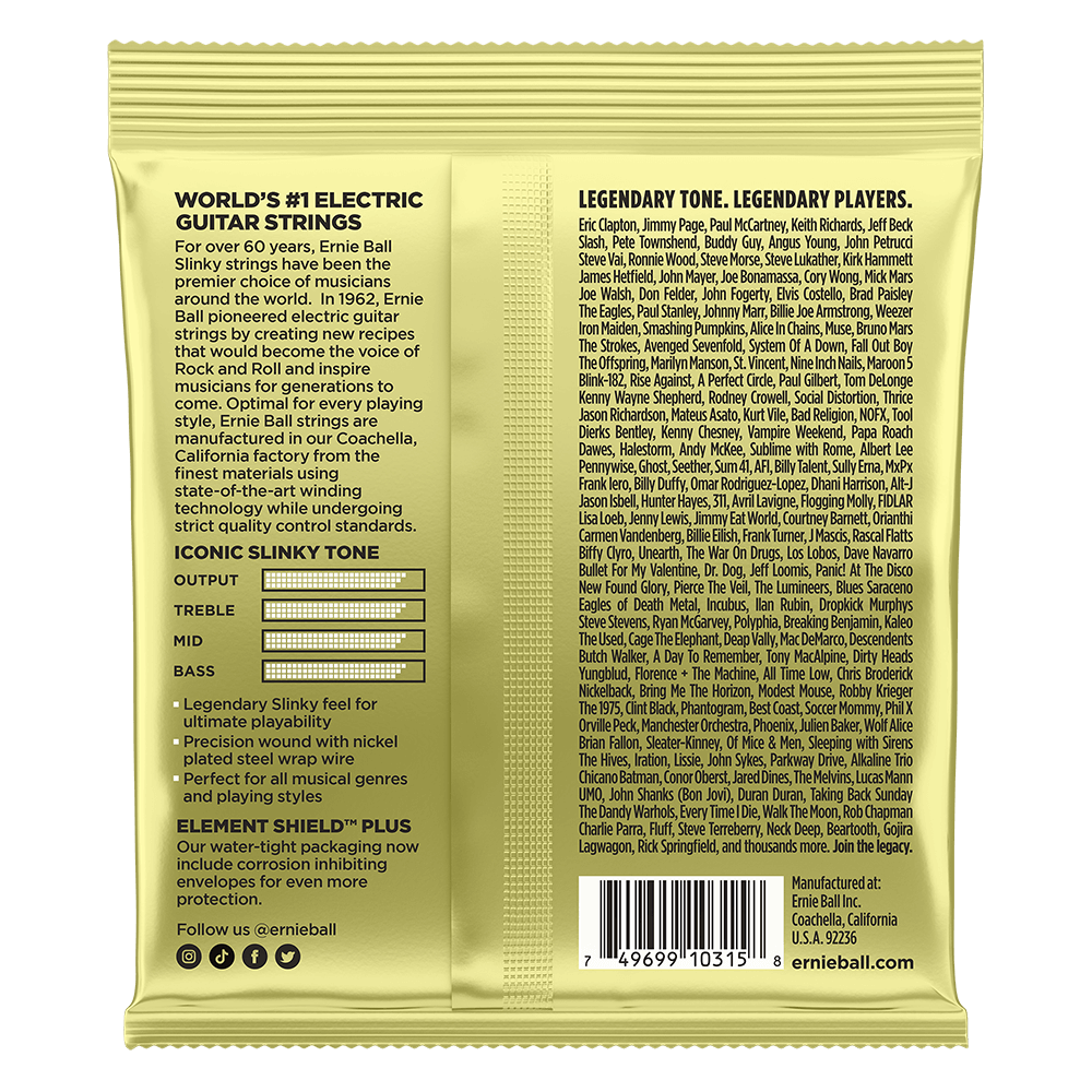 Ernie Ball 2214 Electric Guitar Strings Slinky Nickel Wound Mammoth 12-62