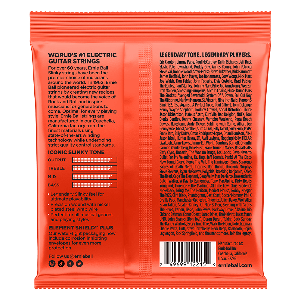 10 x Ernie Ball 2215 Electric Guitar Strings Slinky Nickel Wound Skinny Top / Heavy Bottom 10-52
