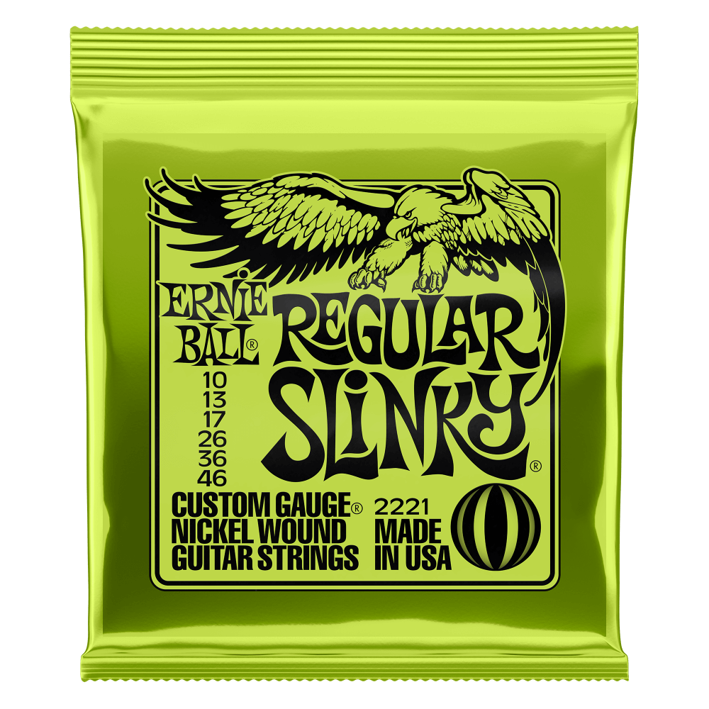 10 x Ernie Ball 2221 Electric Guitar Strings Slinky Nickel Wound Regular 10-46