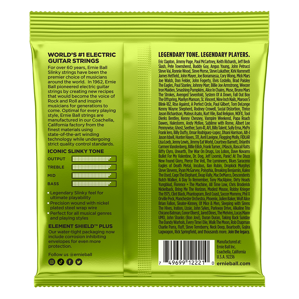 10 x Ernie Ball 2221 Electric Guitar Strings Slinky Nickel Wound Regular 10-46