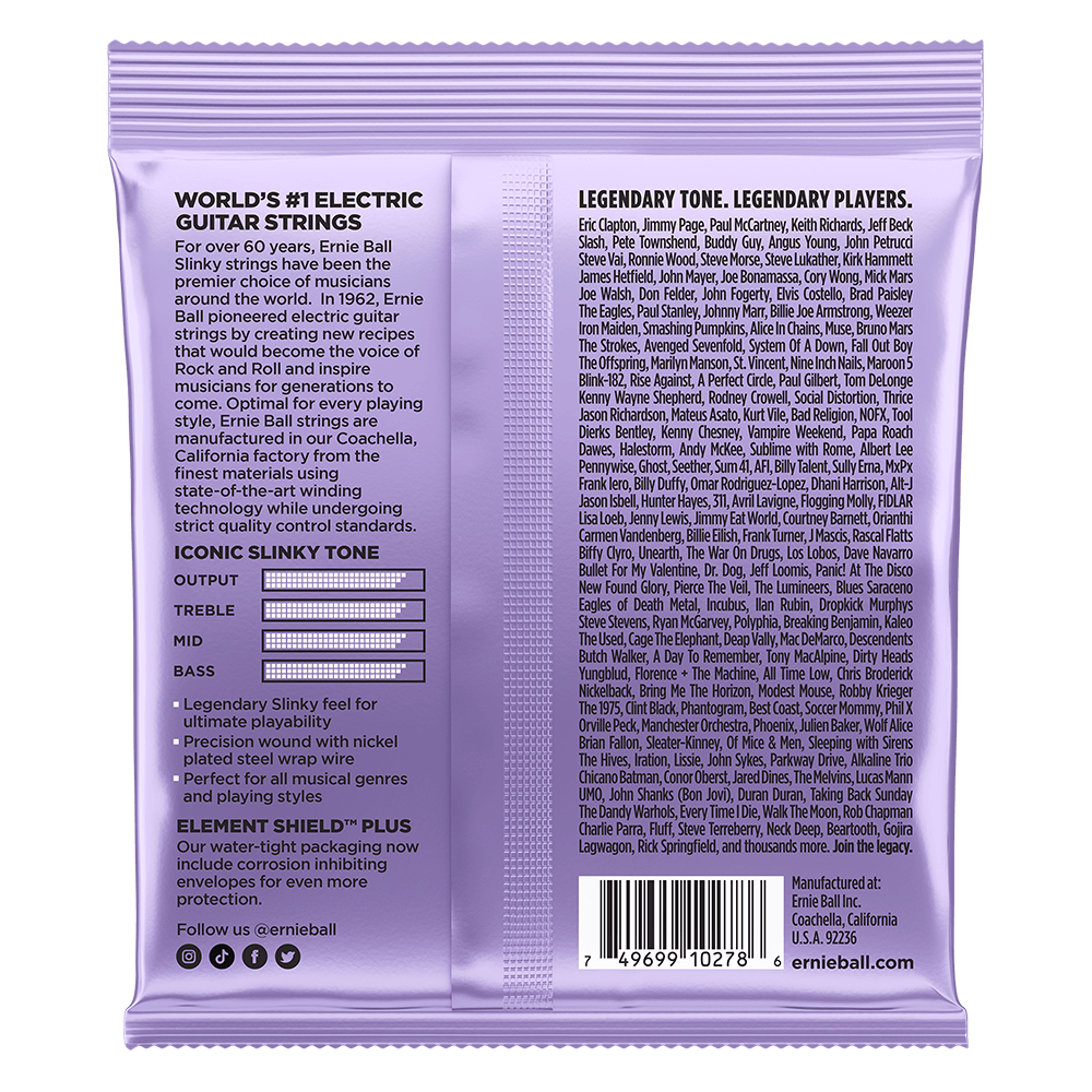 Ernie Ball 2227 Electric Guitar Strings Slinky Nickel Wound Ultra 10-48