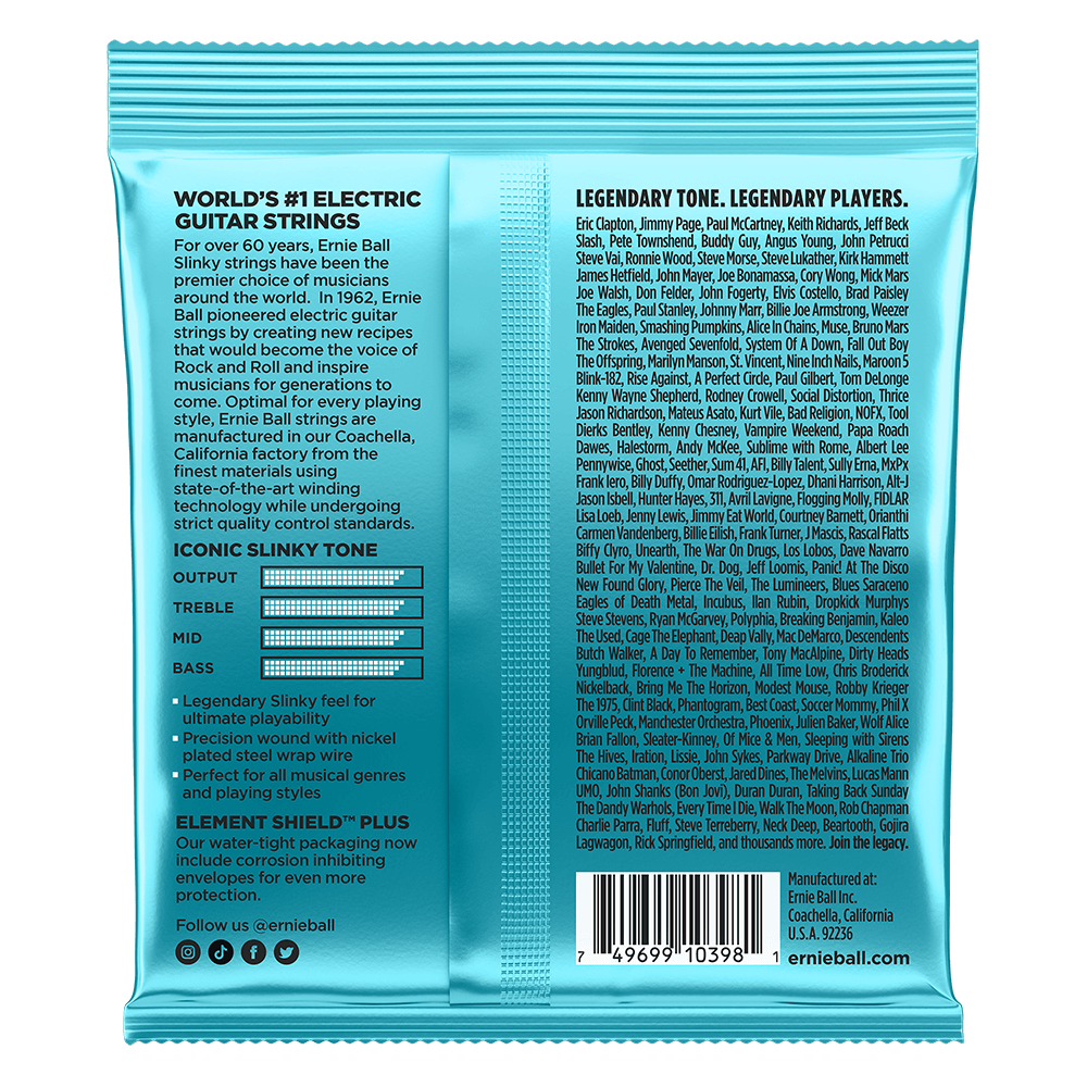 Ernie Ball 2228 Electric Guitar Strings Slinky Nickel Wound Mighty 8.5/40