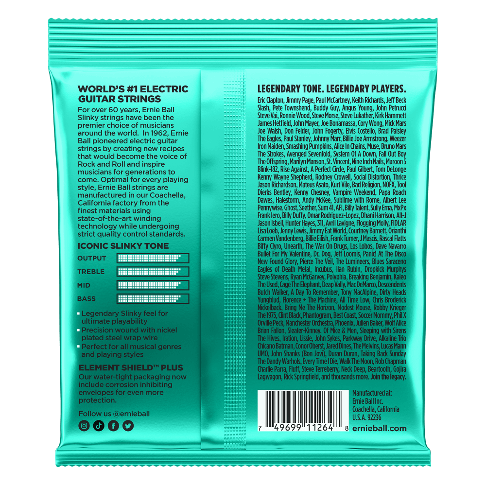 Ernie Ball 2626 Electric Guitar Strings Slinky Nickel Wound Not Even Slinky 12-56