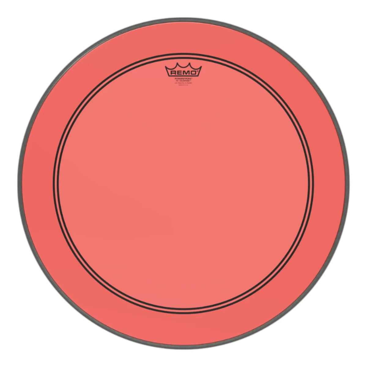 Remo P3-1320-CT-RD Powerstroke 3 Colortone RED Bass Drum Head Skin 20 Inch PS3 20" w/ Falam Patch