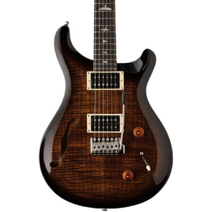 PRS Paul Reed Smith SE Custom 22 Semi Hollow Electric Guitar Black Gold Burst w/ Violin Top Carve Close