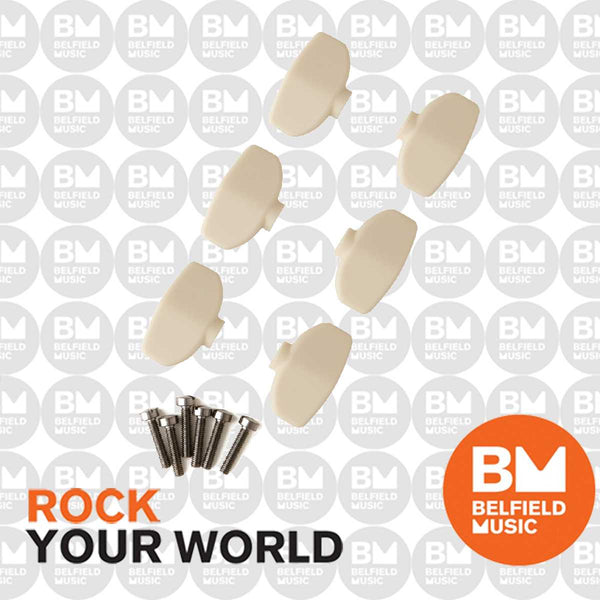 PRS Phase III Wing Tuner Buttons Set of 6 Ivory Belfield Music