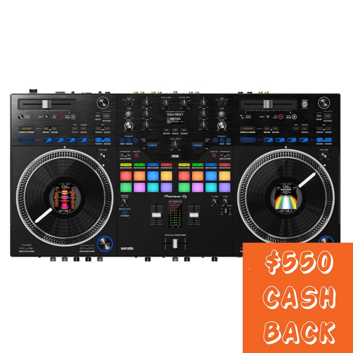 Pioneer DDJ-REV7 DJ Controller Professional Scratch Style 2-Channel Serato - DDJREV7