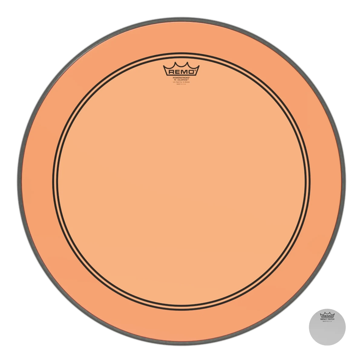 Remo P3-1320-CT-OG Powerstroke 3 Colortone ORANGE Bass Drum Head Skin 20 Inch PS3 20" w/ Falam Patch