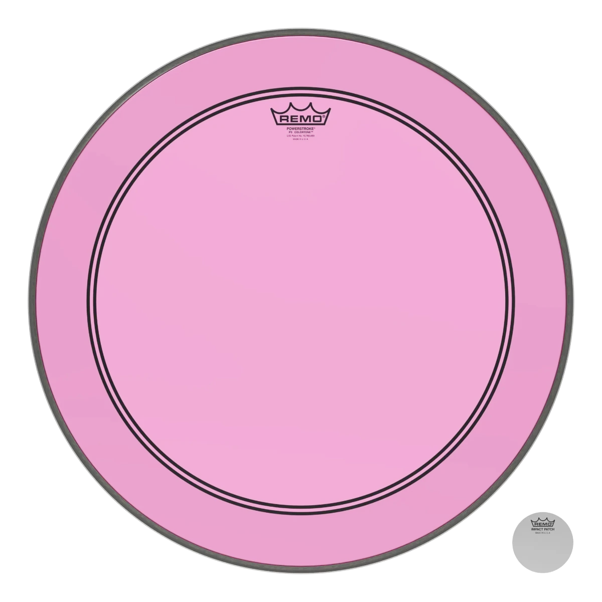 Remo P3-1320-CT-PK Powerstroke 3 Colortone PINK Bass Drum Head Skin 20 Inch PS3 20" w/ Falam Patch
