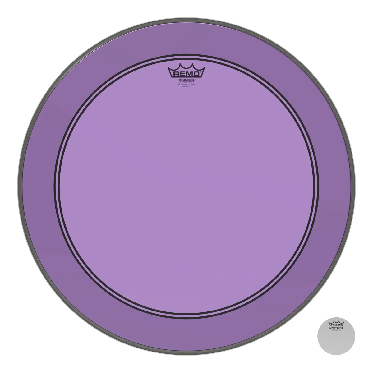 Remo P3-1320-CT-PU Powerstroke 3 Colortone PURPLE Bass Drum Head Skin 20 Inch PS3 20" w/ Falam Patch