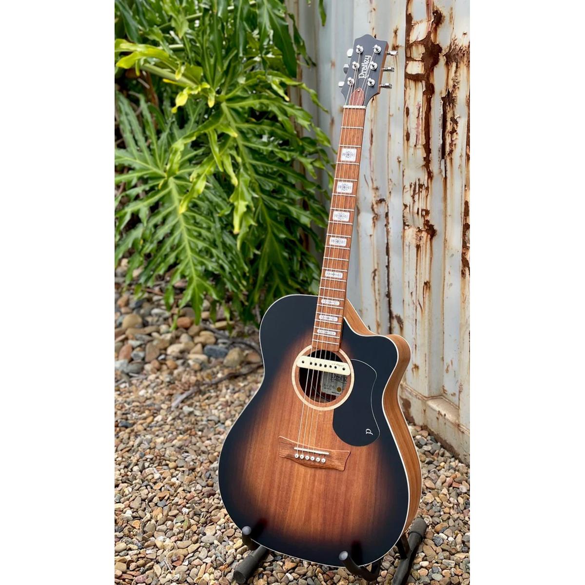 Pratley Ash Grunwald Signature OM Acoustic Guitar All Solid Blackwood Vintage Burst w/ Cutaway &amp; Pickup