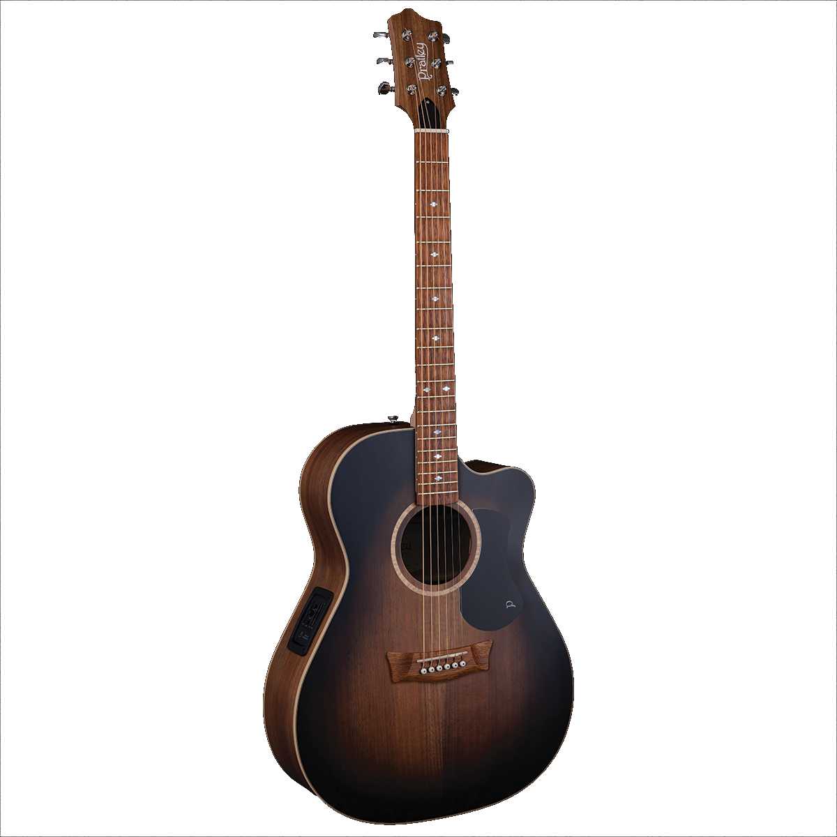 Pratley Premier OM Acoustic Guitar All Solid Blackwood Vintage Black Burst Top w/ Cutaway & Pickup