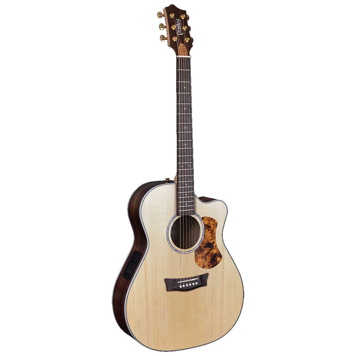 Pratley Studio Series OM Acoustic Guitar All Solid Sitka Spruce Top, Indian Rosewood Back &amp; Sides w/ Cutaway &amp; Pickup