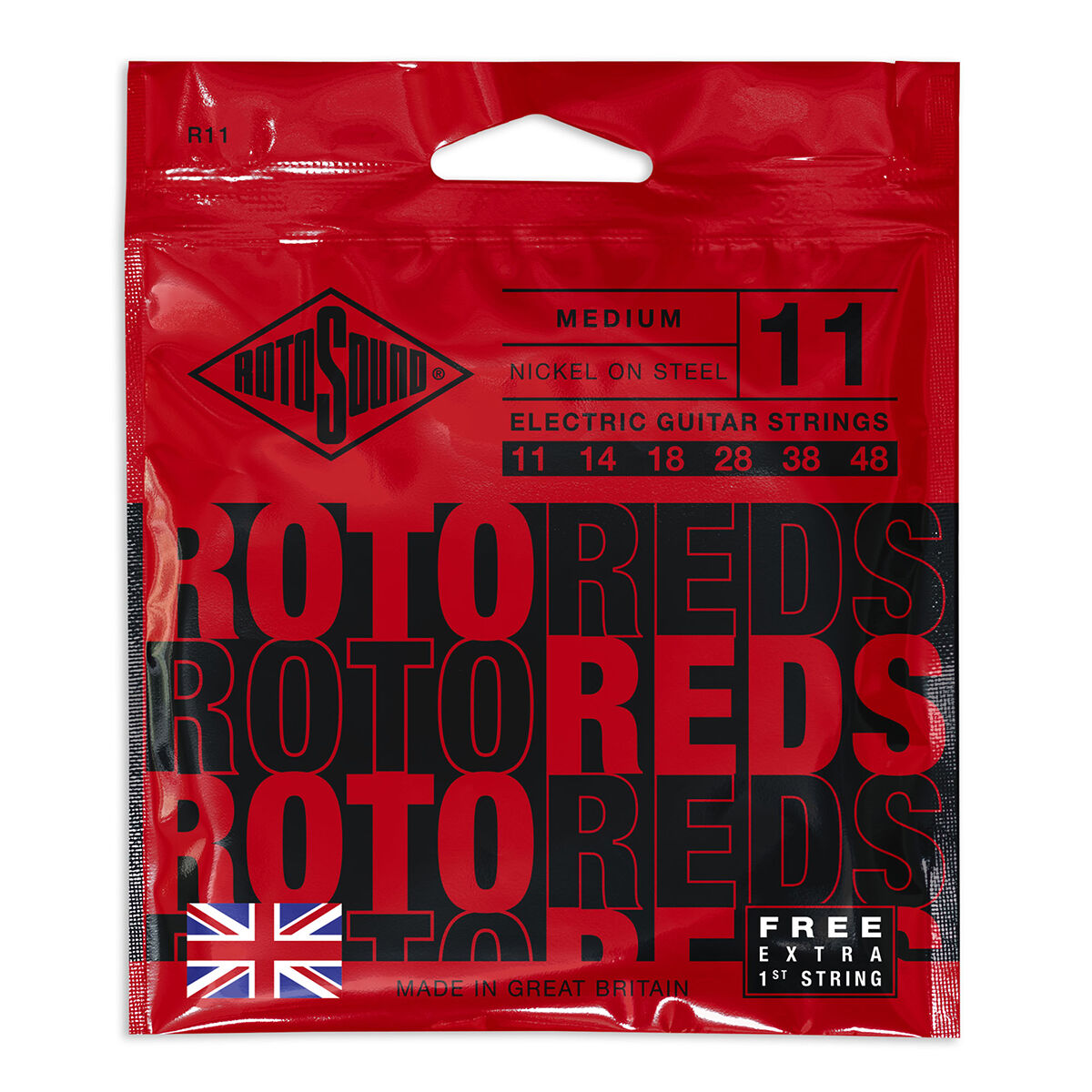 Rotosound Roto Reds Electric Guitar Strings Set Medium 11-48 [R11]