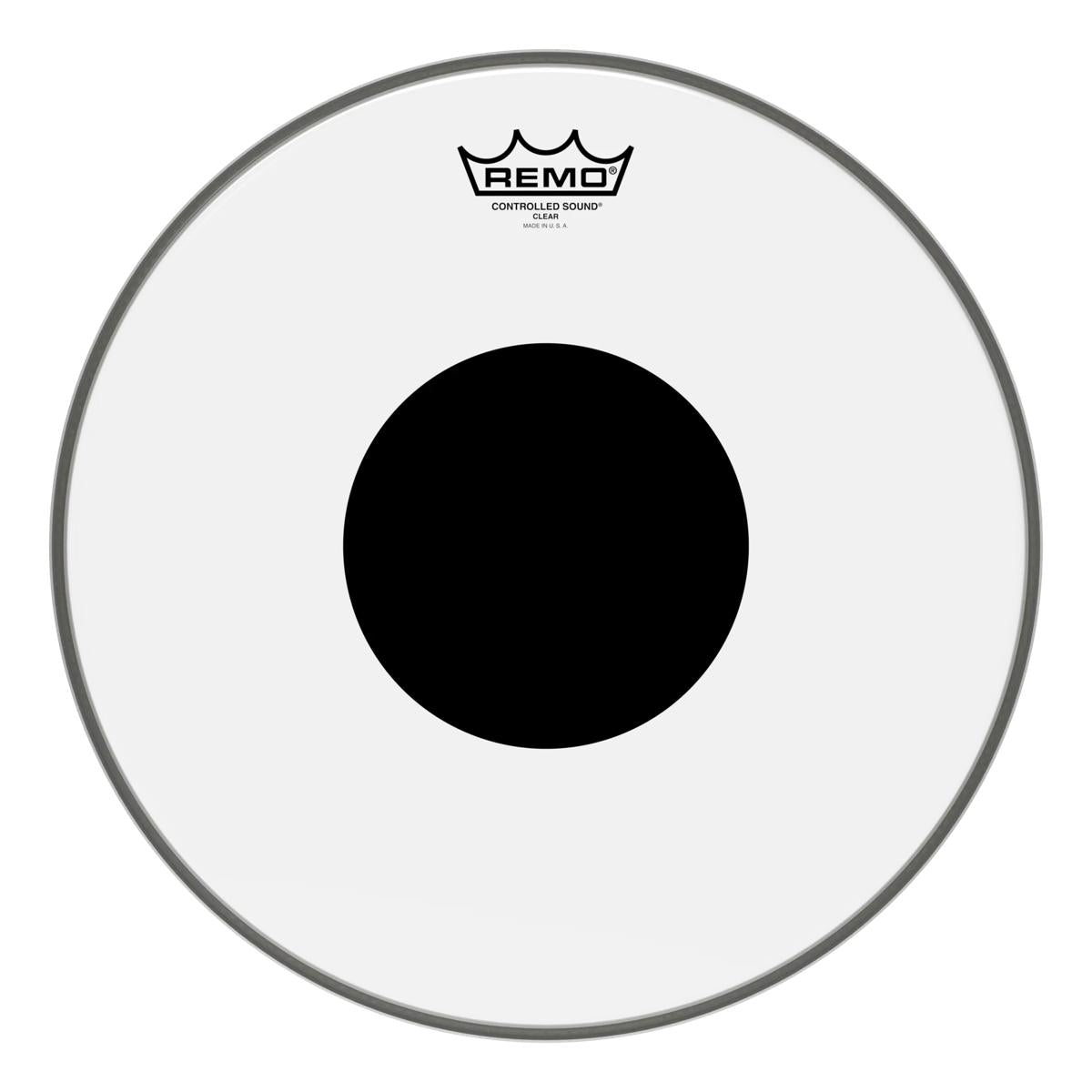 Remo CS-1324-10 Controlled Sound Bass Drum Head Skin 24 inch Clear 24" w/ Black Dot