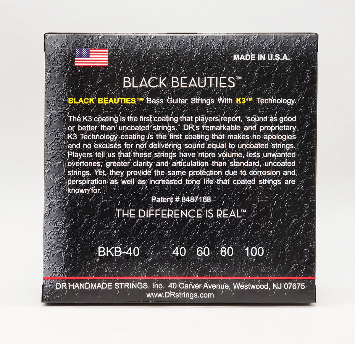 DR BLACK BEAUTIES BKB-40 Black Colored Bass Guitar Strings: Light 40-100
