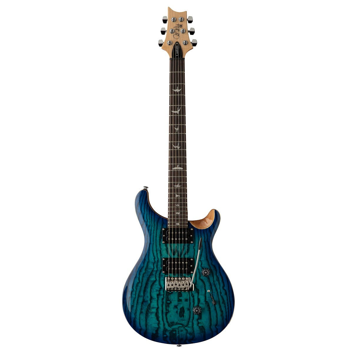 PRS Paul Reed Smith SE Custom 24 Swamp Ash Burl Electric Guitar Lake Blue w/ Natural Back - Limited Edition