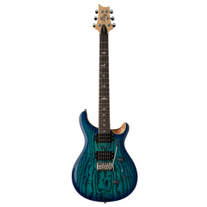 PRS Paul Reed Smith SE Custom 24 Swamp Ash Burl Electric Guitar Lake Blue w/ Natural Back - Limited Edition