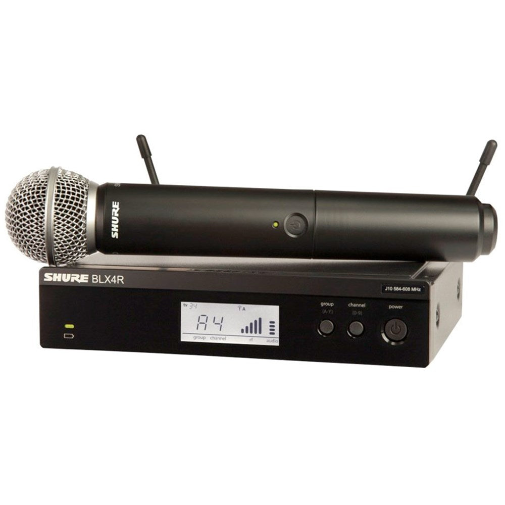 Shure BLX4R Wireless Microphone System SM58 Handheld Vocal Mic - BLX24RS58 - K14 (614-638MHz)