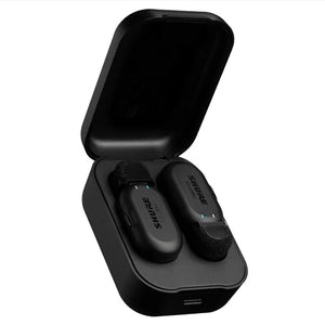Shure MoveMic Two Dual-Channel Wireless Lavalier Microphones w/ USB-C Cable & Charging Case