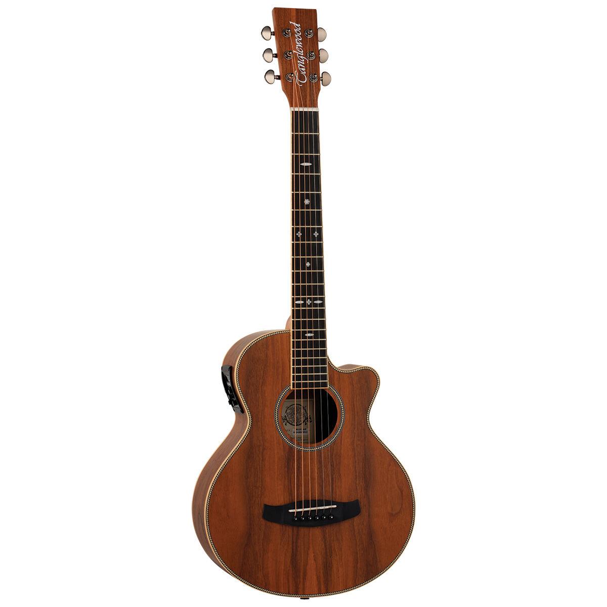Tanglewood TRU2-CE-AW Reunion Pro Acoustic Guitar Traveller Super Folk All Figured Black Walnut Solid Top w/ Cutaway &amp; Pickup
